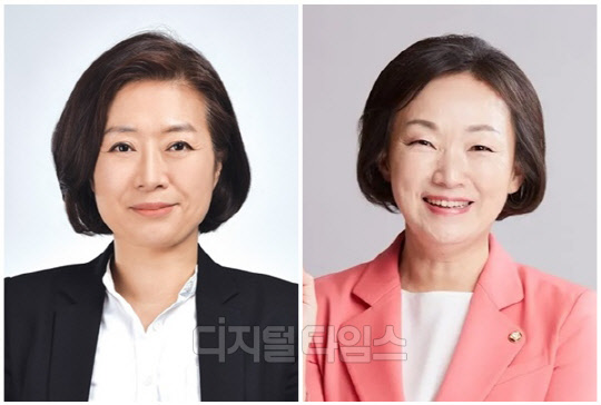 양이원영(왼쪽) 더불어민주당 의원과 한무경 국민의힘 의원. <디지털타임스 DB>